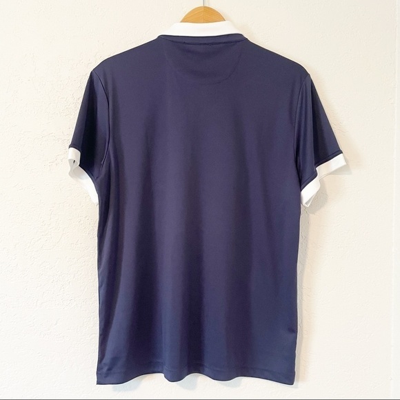 Tailorbyrd Sport Blue Geometric Golf Polo Short Sleeve Performance Shirt Size M - Picture 2 of 6